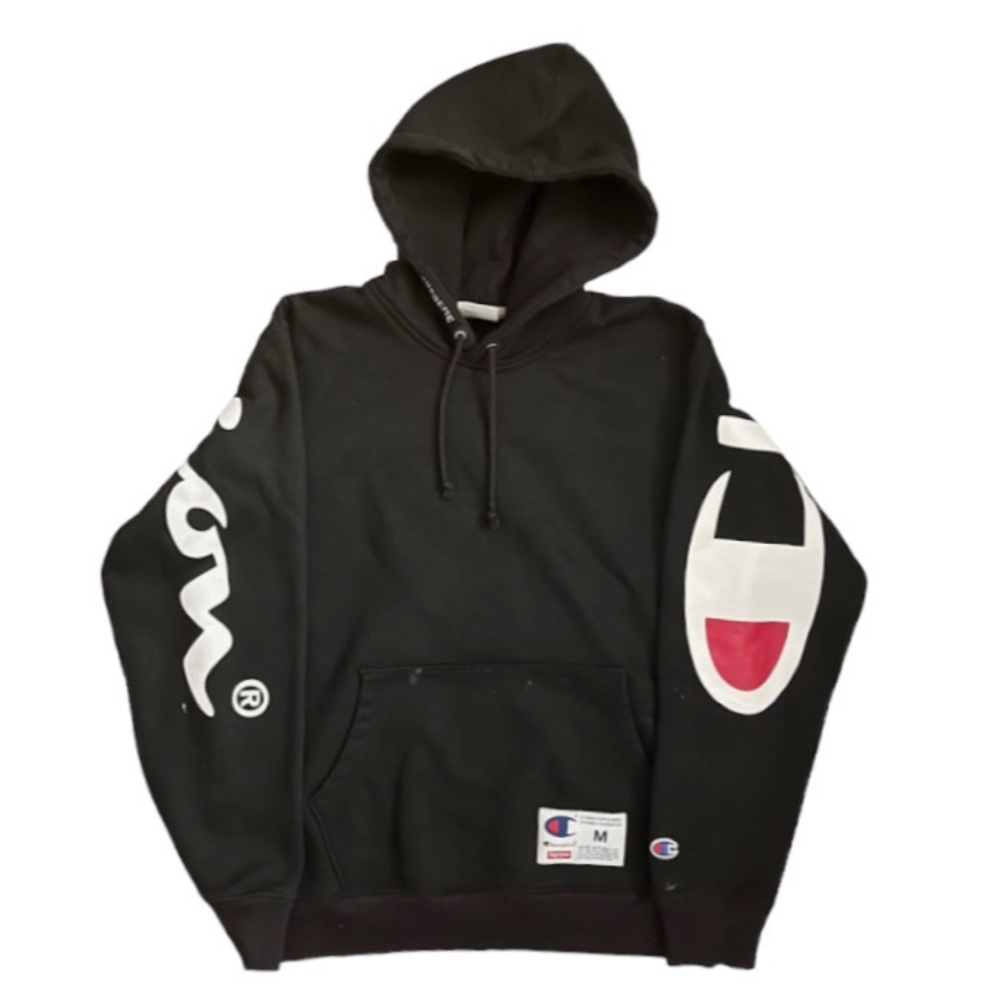 Supreme Champion Sweatshirt Hooded Black Sweatshirt Hoodie Men / Unisex Size M